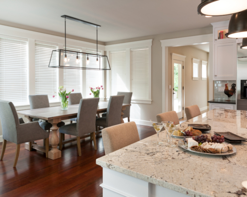 The beautiful adjacent dining room