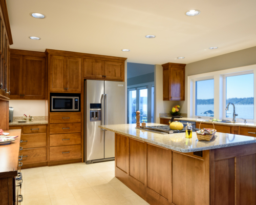 The newly remodeled kitchen