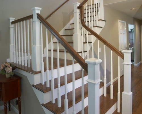 The newly remodeled staircase