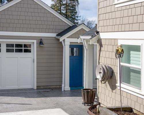 The updated garage with close entry to the main house.