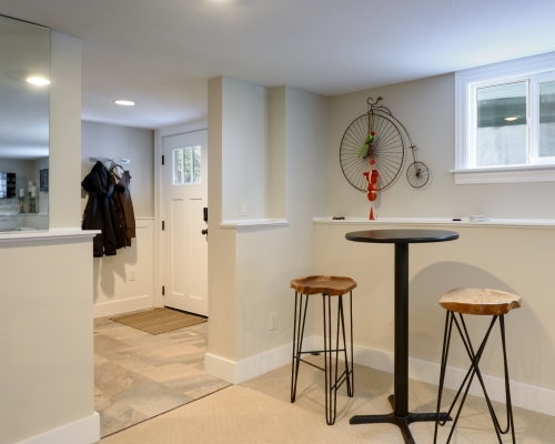 The basement entry door post-remodel