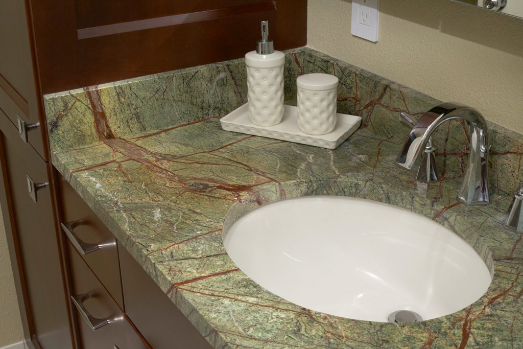 Beautiful marble countertop in Rainforest Green