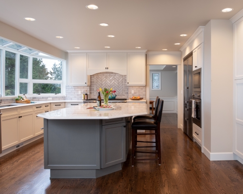 Remodeled kitchen open and airy