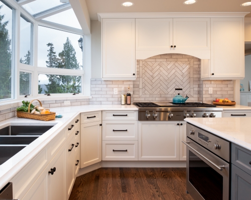 The newly remodeled south side of the kitchen