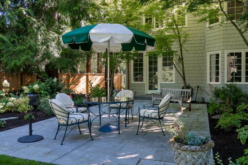 Updated stamped concrete back patio