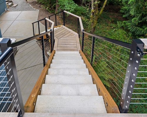 Back stairs heading down to the backyard.