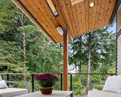 Covered area of the remodeled deck.