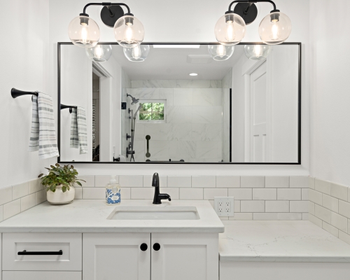 The beautiful master bath that allows for aging in place