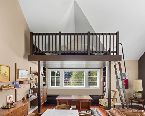 The ADU with the new custom loft bed.