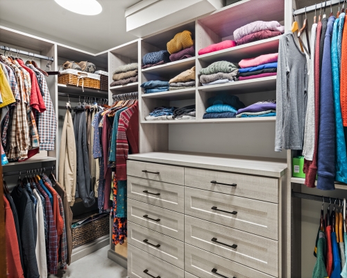 The new larger, organized closet