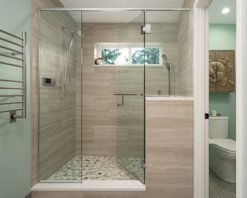 New Shower with Dual Showerheads