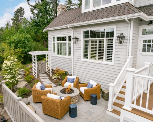 Remodeled Exterior with Gas Fireplace