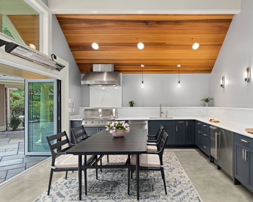 Grill station and dining area.